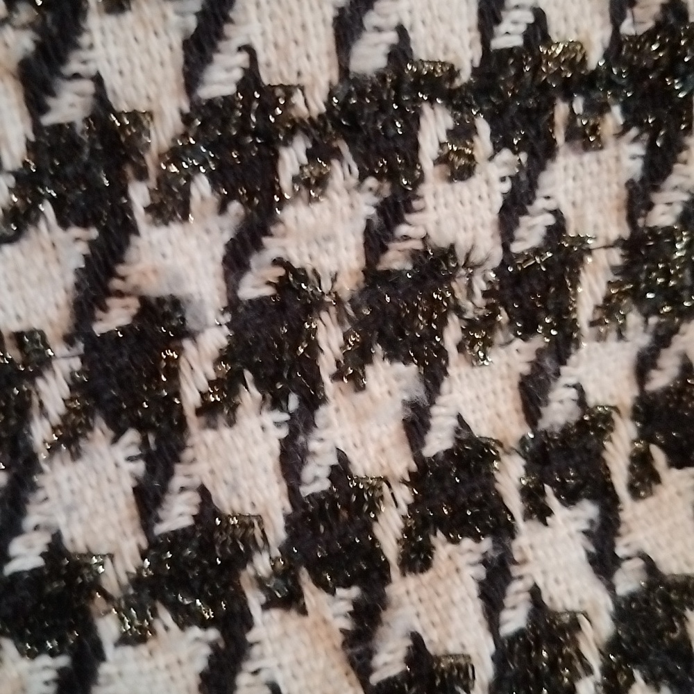 MELLODAY Black and White Houndstooth Cropped Jacket - Medium - Picture 5 of 5